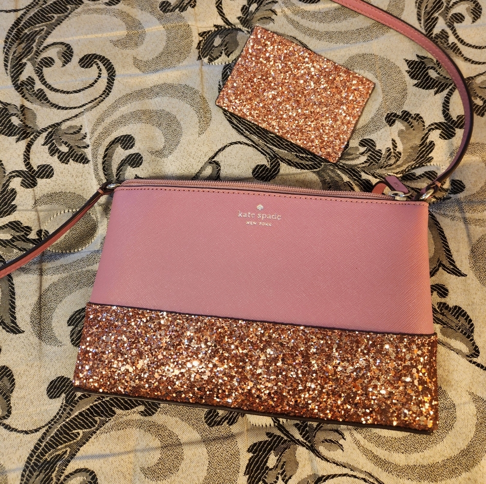 Kate Spade Glitter Crossbody & card wallet